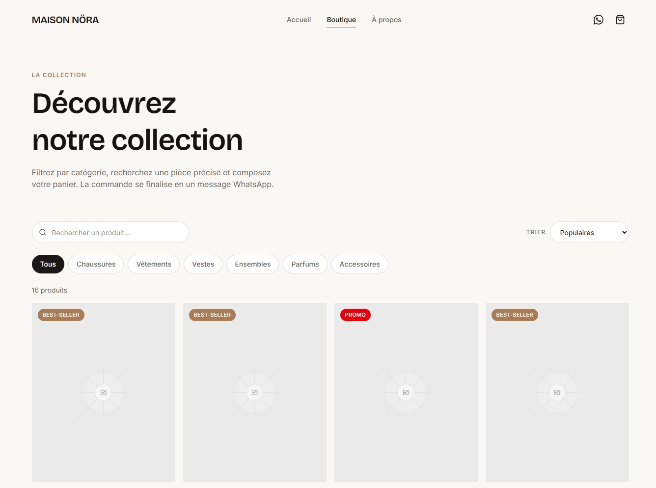 Catalogue dynamique & Recherche instantanée